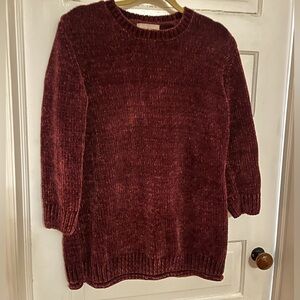 Cozy Chenille Women's Sweater - Burgundy